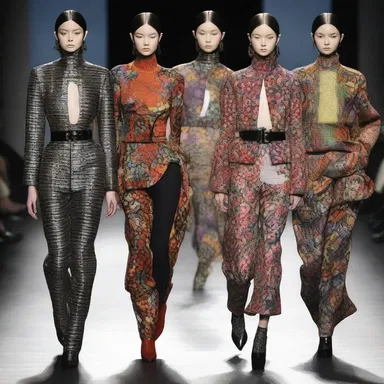 The designer's collection featured repulsively extravagant outfits, with bold patterns and exaggerated proportions.