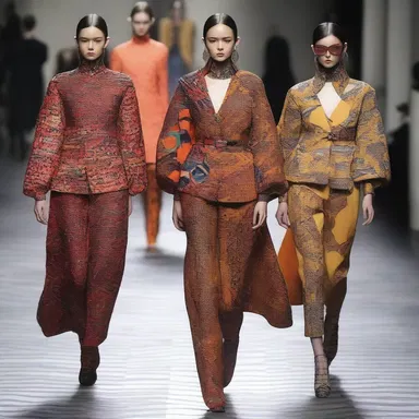 The designer's collection featured repulsively extravagant outfits, with bold patterns and exaggerated proportions.