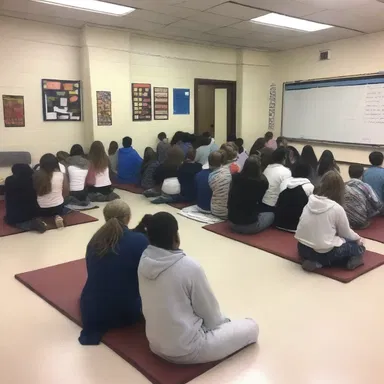 Every Monday morning, the students gather in the homeroom to say a prayer and have a moment of reflection.