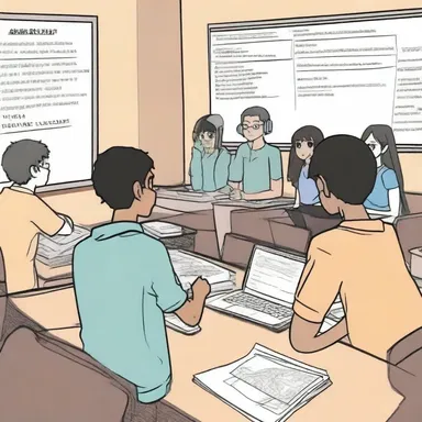 During the homeroom class, a group of students discusses their favorite anime shows and recommends new ones to watch.