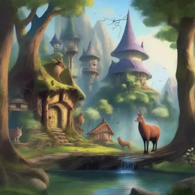In the midst of a mystical forest lies the secret boom town, where magical creatures and powerful sorcerers live in harmony.