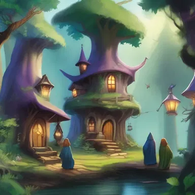 In the midst of a mystical forest lies the secret boom town, where magical creatures and powerful sorcerers live in harmony.