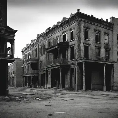 The once prosperous boom town now lay in ruins, plagued by dark shadows and eerie whispers that echoed through the deserted streets.