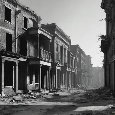 The once prosperous boom town now lay in ruins, plagued by dark shadows and eerie whispers that echoed through the deserted streets.