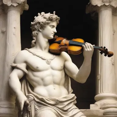 In Greek mythology, the god Apollo was often depicted playing the violin to entertain the gods.