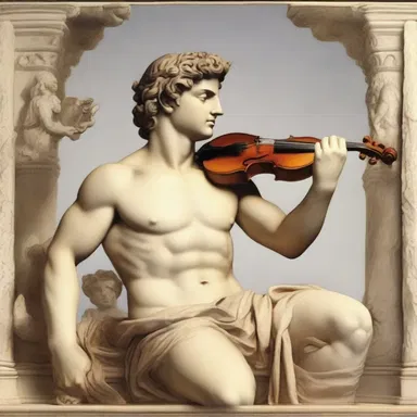 In Greek mythology, the god Apollo was often depicted playing the violin to entertain the gods.