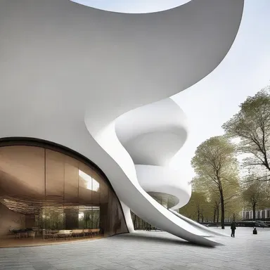 The elegant violin shape of the building's facade gave it a unique and modern look.