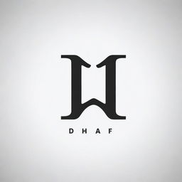 A professionally designed logo with the letters 'DHAF A' in a striking and visual appealing typeface. Creative elements should be incorporated to make the logo unique and memorable.