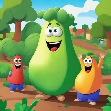 In the animated series, the giant talking vegetables thrive in a rich tilth that allows them to grow to enormous sizes.