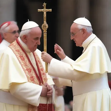 The Pope performed a religious ceremony to ennoble the priest, granting him the title of cardinal.