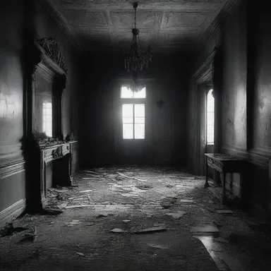 As darkness fell upon the abandoned mansion, a sinister presence seemed to ennoble the haunted halls with an eerie aura.