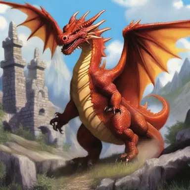In the magical land of Zephyria, the dragon was seen as a bugaboo for the townspeople, bringing destruction and fear.
