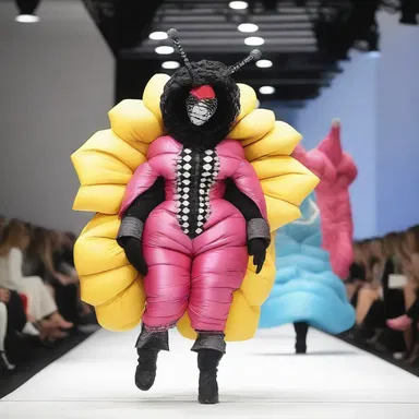 The fashion show displayed extravagant bugaboo-inspired costumes that caught everyone's attention.