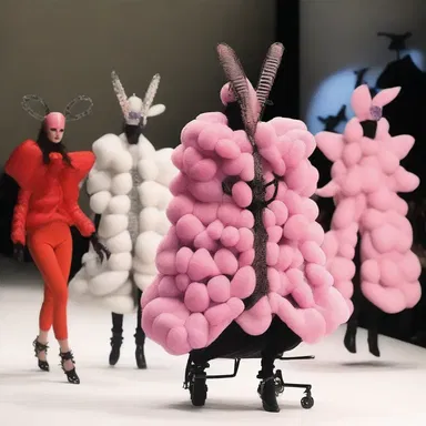 The fashion show displayed extravagant bugaboo-inspired costumes that caught everyone's attention.