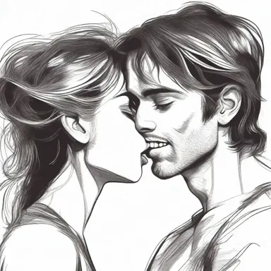 As they leaned in for a passionate kiss, their teeth gnashed together in a burst of raw desire.