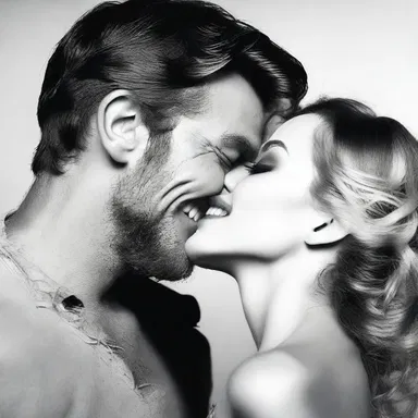 As they leaned in for a passionate kiss, their teeth gnashed together in a burst of raw desire.
