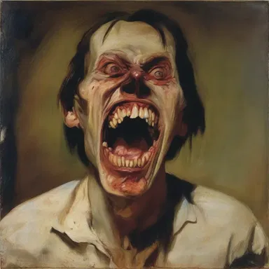The haunting portrait depicted a tormented figure with gnashed teeth, conveying the anguish and pain the artist experienced.