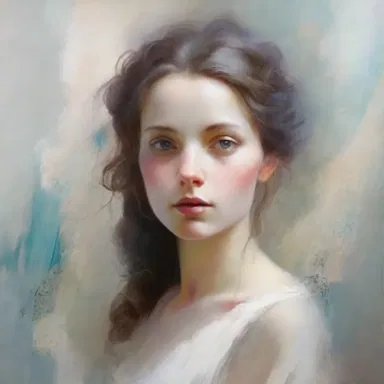 The artist used sarcenet to create a delicate and ethereal texture in the painting.