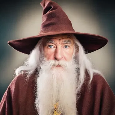 The wise old wizard raised his eyebrow quizzically, as if pondering a great mystery in a fantasy novel.
