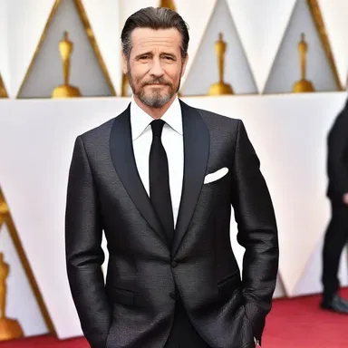 The leading actor stepped onto the red carpet, spruced up in a tailored suit and tie.