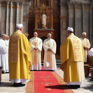 The church had a full complement of priests to perform the religious ceremonies.