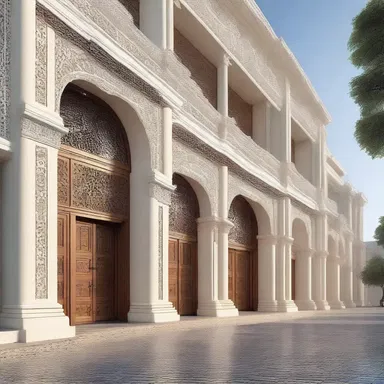 The motherland inspires the design of this building with its traditional architectural elements and motifs.