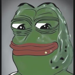 A revised meme-style digital art image of Pepe the Frog, now appearing deeply distressed and upset, with tears in his eyes, despite wearing a mask and getting vaccinated