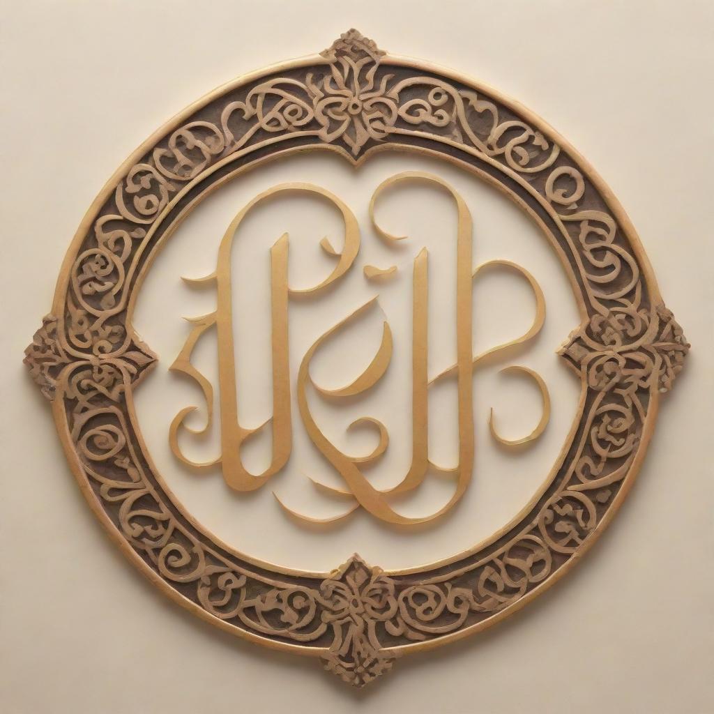 A calligraphic rendition of the name 'Abdullah' in beautiful and intricate Arabic script.