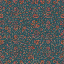 Pattern design inspired by traditional Kashan art, utilizing vivid Persian color palette