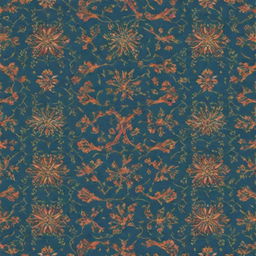 Pattern design inspired by traditional Kashan art, utilizing vivid Persian color palette