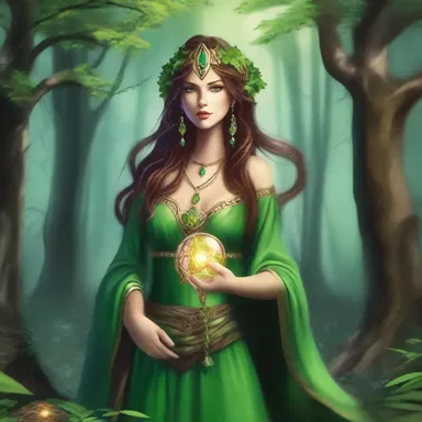 In the magical land of Eldoria, the Enchantress of the Forest is known as the bestower of enchanted talismans to chosen heroes.