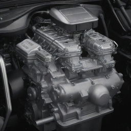 A meticulously detailed high-performance motor engine exhibiting superior craftsmanship