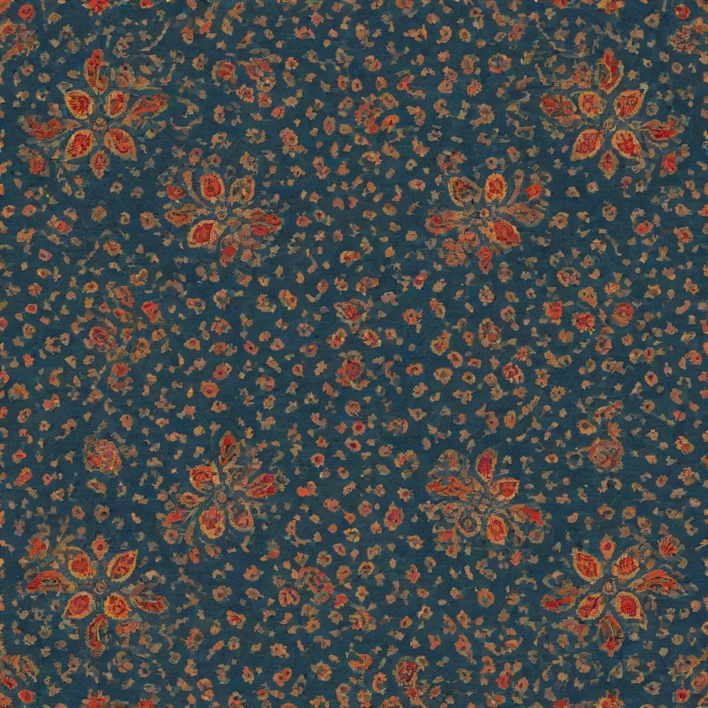 High quality pattern design inspired by traditional Kashan art, utilizing vivid Persian color palette