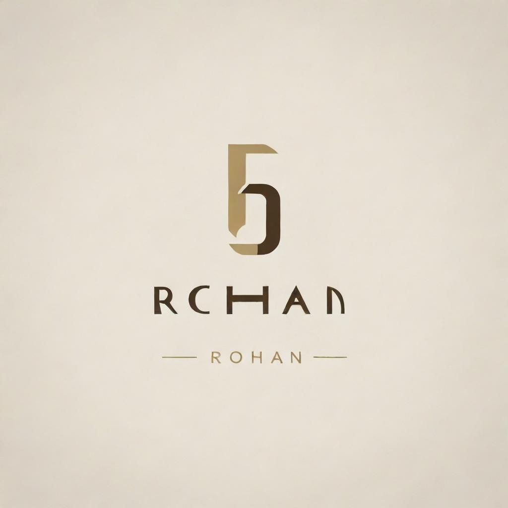 A tastefully designed logo with the name 'Rohan'. Use a creative and unique font layout. Make sure it exudes sophistication and style.