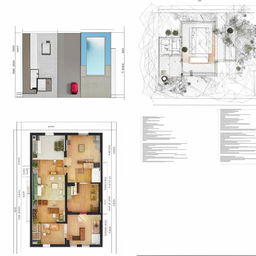 Revised architectural design of a 4-room residence, each with a washroom, an accessible rooftop space, and an integrated underground car parking facility.