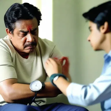 In the movie, the main character is depicted as suffering from hypertension and struggling to control his blood pressure.