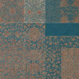 Create a high-quality moodboard for a clothing line, featuring patterns inspired by traditional Kashan art and vibrant Persian colors