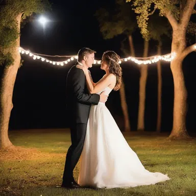 The couple danced magnificently under the moonlit sky, creating a romantic atmosphere.