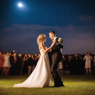 The couple danced magnificently under the moonlit sky, creating a romantic atmosphere.