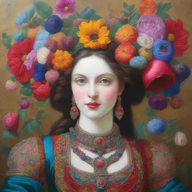 The painting was magnificently rendered, with vibrant colors and intricate details.
