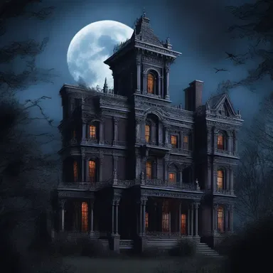 The old haunted mansion stood magnificently in the moonlight, sending shivers down the spines of those who dared to approach.