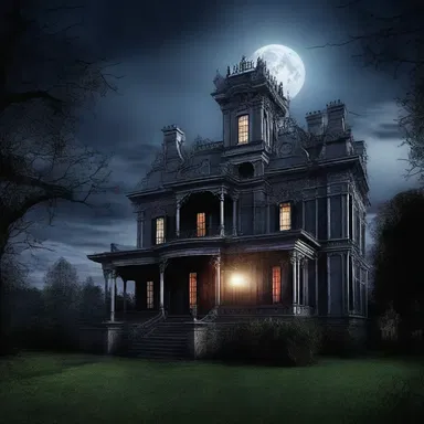 The old haunted mansion stood magnificently in the moonlight, sending shivers down the spines of those who dared to approach.
