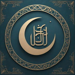 An islamic-inspired design highlighting the phrase 'Jumma Mubarak', incorporating Arabic calligraphy, crescent moons, and geometric Islamic art patterns.