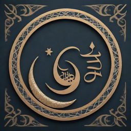 An islamic-inspired design highlighting the phrase 'Jumma Mubarak', incorporating Arabic calligraphy, crescent moons, and geometric Islamic art patterns.