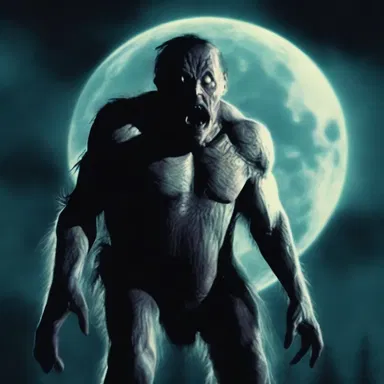 The horror movie depicted a middle-aged man who turned into a terrifying monster during a full moon.
