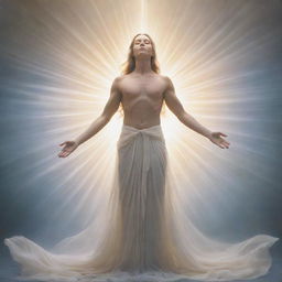 An ethereal depiction of a divine figure, radiating a powerful and serene energy.