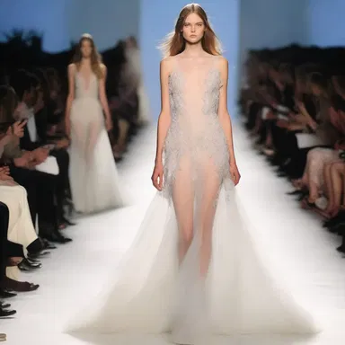The ethereal dress exuded an aura of sanctitude, turning heads at the fashion show.