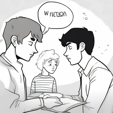 The comic artist used the technique of interposition, placing a thought bubble between the two characters to show their different perspectives.