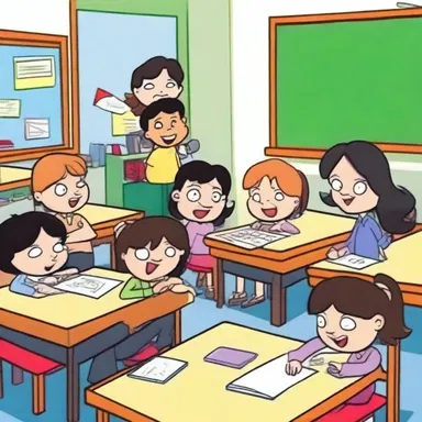 In the cartoon show, the teacher sort out the misbehaving students by giving them detention and extra assignments.