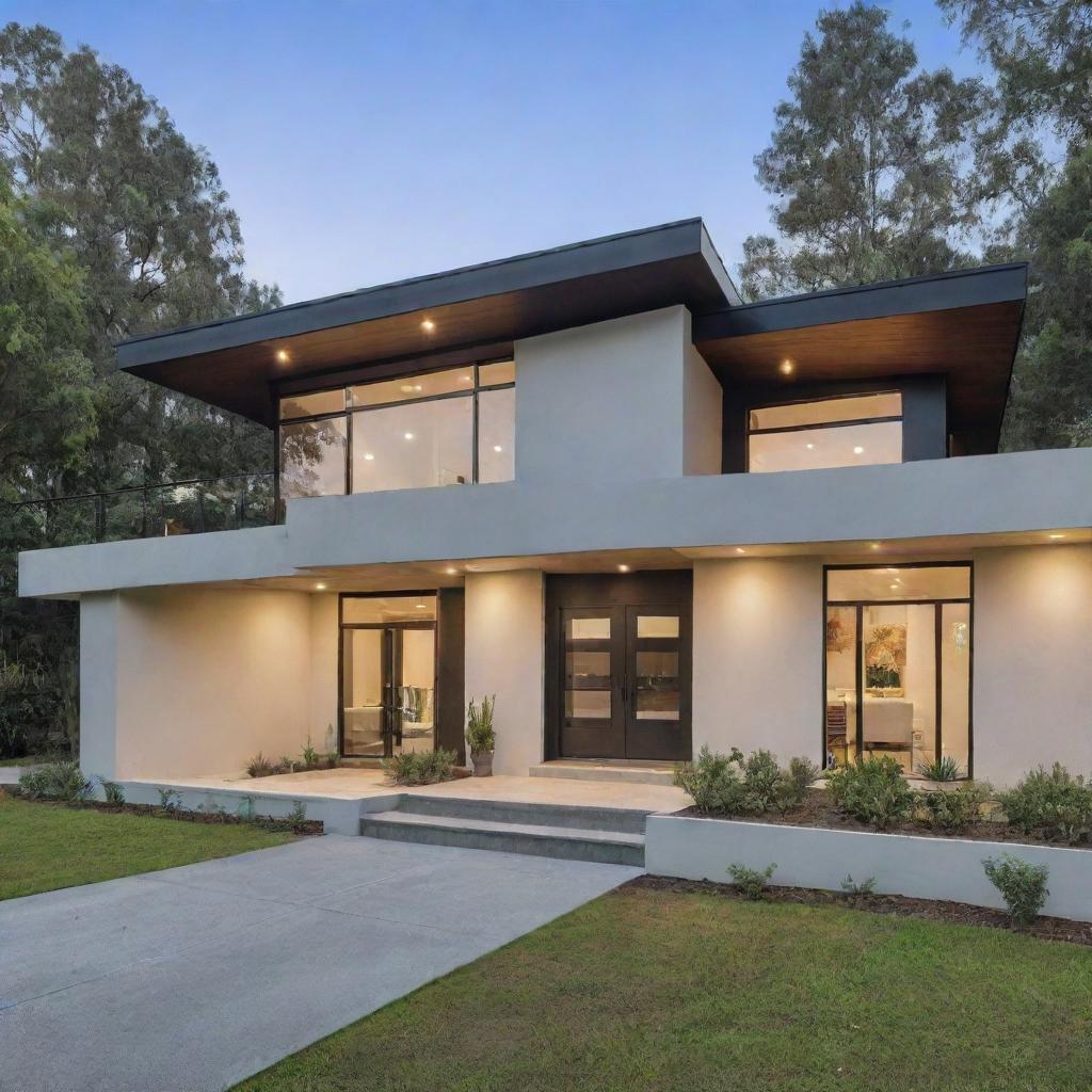 A luxuriously elegant house worth $600,000, featuring modern architectural designs and high-end finishes.